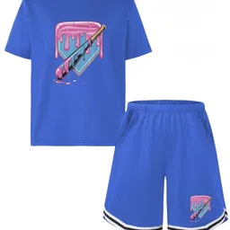 YK Girls Printed Round Neck T-Shirt With Shorts-image-66
