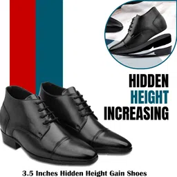 yuvrato baxi Black Casual Formal Office Wear Sheo For Men With 9 Cm Hidden Height Increasing Oxford For Men-picture-49