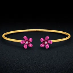 Joyalukkas Graceful Penta-Petaled Flowers 18KT Gold Bangle - 6.57 gms-image-43