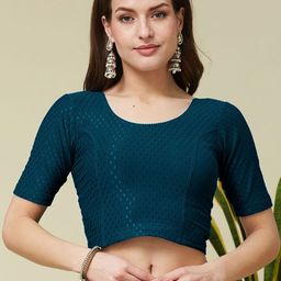 KALINI Woven Design Cotton Saree Blouse-image-64