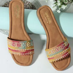 Anouk Women Ethnic Embellished Open Toe Flats-47