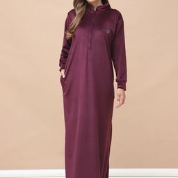 Secret Wish Solid Velvet Winter Nightdress-image-68