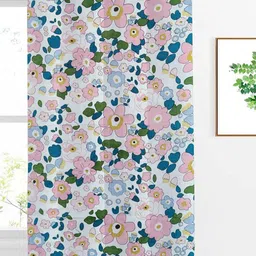 ANA White & Pink Floral Room Darkening Window Curtain-image-87