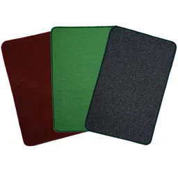 Kuber Industries Green & Maroon 3 Pieces Microfiber Anti Skid Door Mats-39