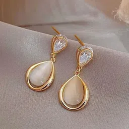 DressBerry Artificial Stones Studded Korean Tear Drop Earrings-4