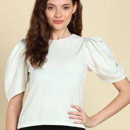 SAFFE Women Round Neck Puff Sleeve Top-image-31