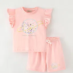 INCLUD Girls Printed Round Neck Top With Shorts-image-55