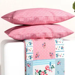 Florida Pink & White Floral Printed Cotton 200 TC King Size Bedsheet Set 2.28 m x 2.75 m-image-37