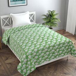 MORADO Green & White Printed 190 GSM Single Bed Duvet Cover With Zipper-picture-35