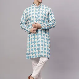 Yugnik Men Floral Regular Kurta with Pyjamas-image-77