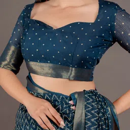 KALINI Printed Zari Leheriya Saree image 3