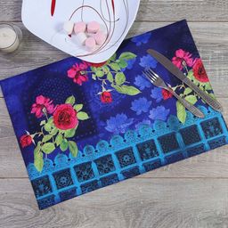 PENTADECO Set Of 6 Blue & Pink Printed Table Placemats-13