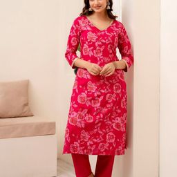Veshviti Women Floral Printed A-Line Kurta-10