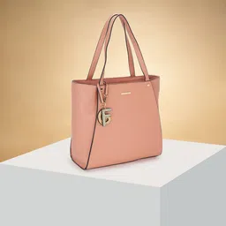Forever Glam by Pantaloons Colourblocked PU Structured Tote Bag with Applique-5