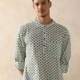 Moara Men Floral Printed Cotton Kurta-picture-1