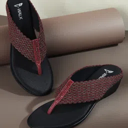 V-WALK Women Woven Design Wedge Heeled Sandals-picture-45