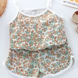 FOREVER FRIDAY Girls Printed Shoulder Straps Top With Shorts-17