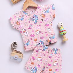 YK X Minute Mirth Infant Girls Tom & Jerry Printed Pure Cotton T-shirt With Shorts-26