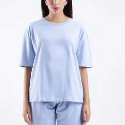 Aerio Pure Cotton Oversized T-Shirt & Shorts Co-Ord Set-picture-47
