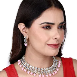 Divisha 18 K Gold-Plated CZ-Studded & Pearl Beaded Jewellery Set-43