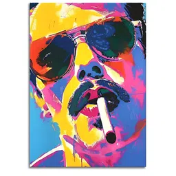 Craftnest creations Yellow & Blue Single Piece Canvas Abstract Wall Paintings-picture-27