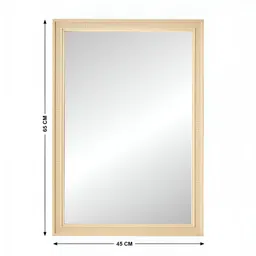 Home Centre Reflection Grooved Beige Textured Bordered RectangularWallMirror image 2