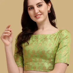 Oomph! Woven Design Boat Neck Saree Blouse-picture-37