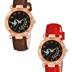 Miss Perfect Women Set of 2 Leather Straps Analogue Watches Cvv311-picture-18