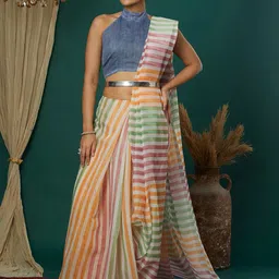 KALINI Striped Saree-image-27