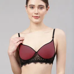 Samvar Maroon Cotton Non-Wired Non Padded Minimizer Bra-picture-5