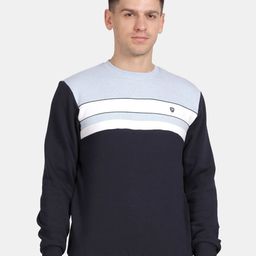 t-base Men Round Neck Colourblocked Sweatshirt-picture-12