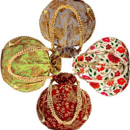 jivon Women Grey, Multicolor, Maroon, Green Potli-picture-26