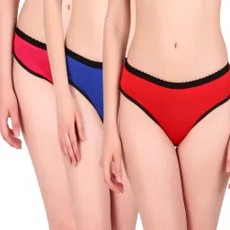 Pack of 3 Women Hipster Red, Blue, Pink Panty-image-59
