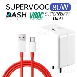 CLAT 80 W SuperVOOC 5 A Wall Charger for Mobile with Detachable Cable-image-93