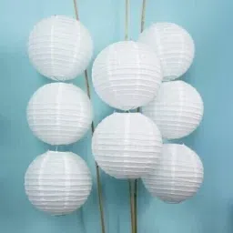 5 Pc Round Hanging Ball Paper Lantern White Paper Hanging Lantern-36