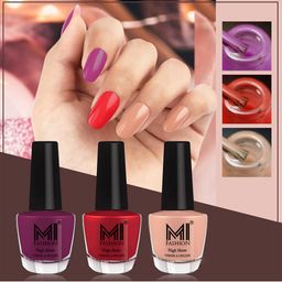 MI FASHION Vernis A Ongles Set Of 3 Bang On High Shine Long Stay Nail Polishes 12 ml each-8