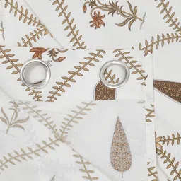 BED-SHEET.COM Yellow & Brown Floral Printed Window Curtain image 3