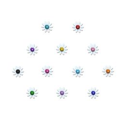 Comet Busters White Embellished Reusable Designer Stickers - 12 Pcs image 5