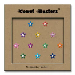 Comet Busters Multicoloured Embellished Reusable Floral Designer Stickers - 12 Pcs image 2