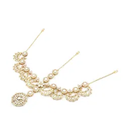 Zaveri Pearls Gold-Plated Kundan Studded Bridal Matha Patti image 3