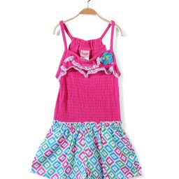 Nannette Crochet Flower on Chest Jumpsuit - Pink & Green-picture-13