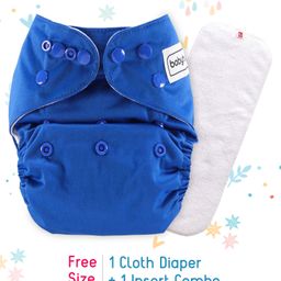 Babyhug Free Size Reusable Cloth Diaper With Insert - Navy-12