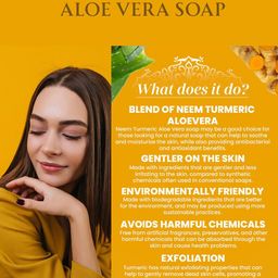 VITMINVEDA Set Of 2 Turmeric Neem & Aloe Vera Soap - 125g Each image 3