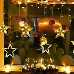 SPARK WORLD 138 Yellow Star Shaped LED String Lights image 3