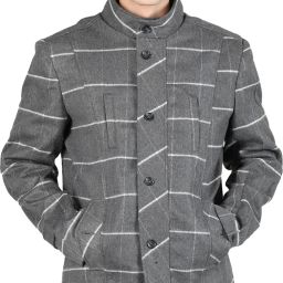 Tweed Checkered Coat For Men-image-16