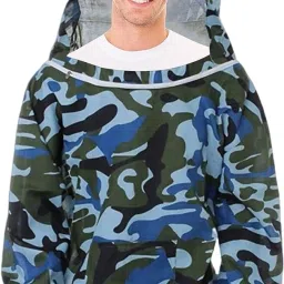 Bee Suit with Detachable Veil Hat, Camouflage Beekeeping Top, Protective Safety Jacket-39