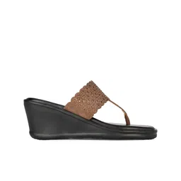 Bata Textured Open Toe Wedges image 5