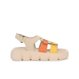 knoos Colourblocked Open Toe Flatform Heels With Backstrap image 4