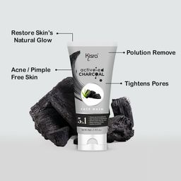 KISRA Set Of 4 Activated Charcoal Anti-Pollution Deep Pore Cleaning Face Wash - 50gm Each image 2