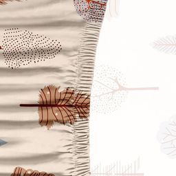 Kuber Industries Cream Coloured & Brown Leaf Printed Single Seater Sofa Cover With Foam Stick image 3